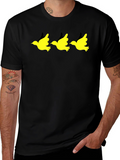 Black T-Shirt with Yellow Bird Graphic