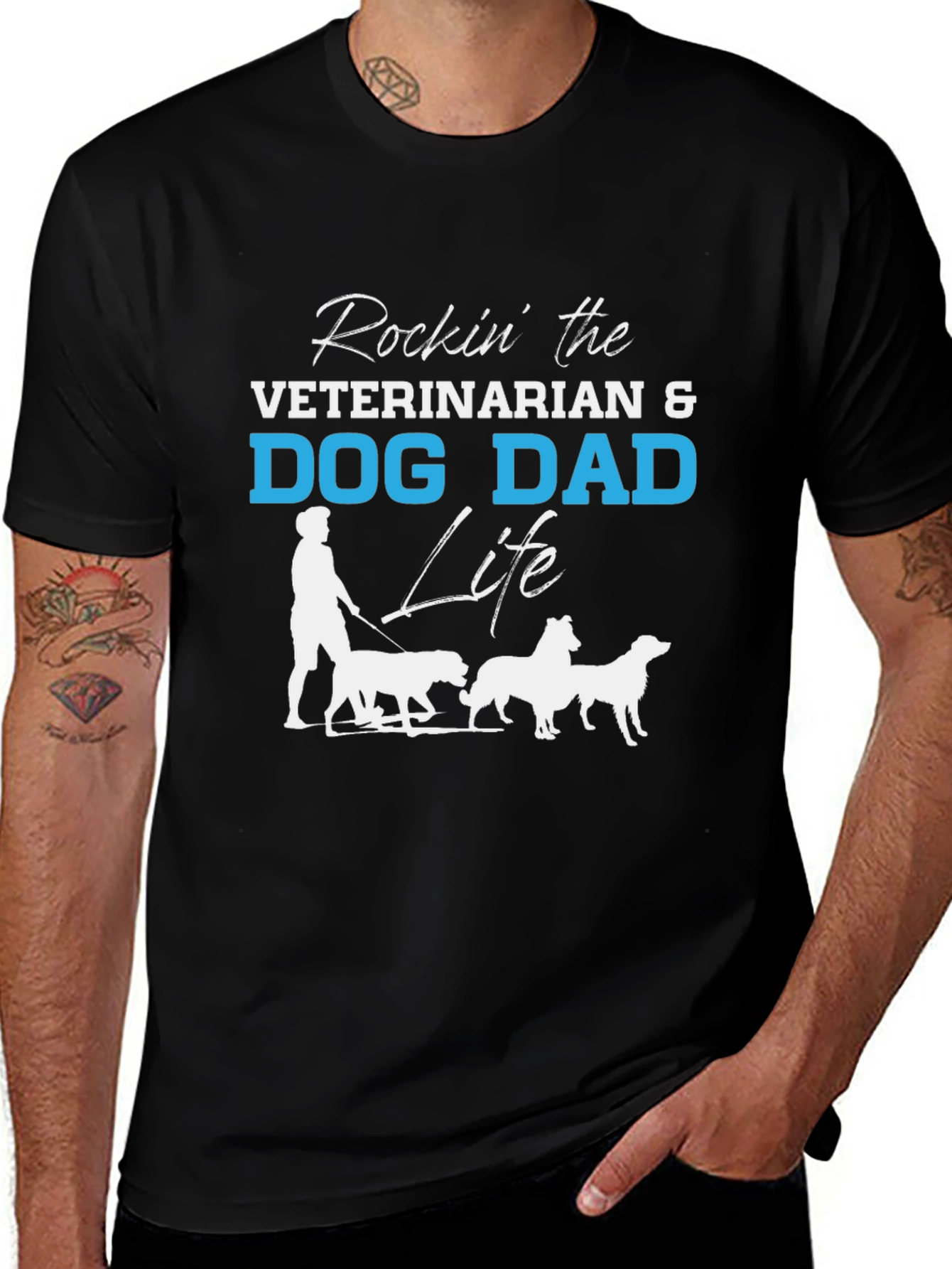 Veterinarian Dog Dad Life Graphic T-Shirt