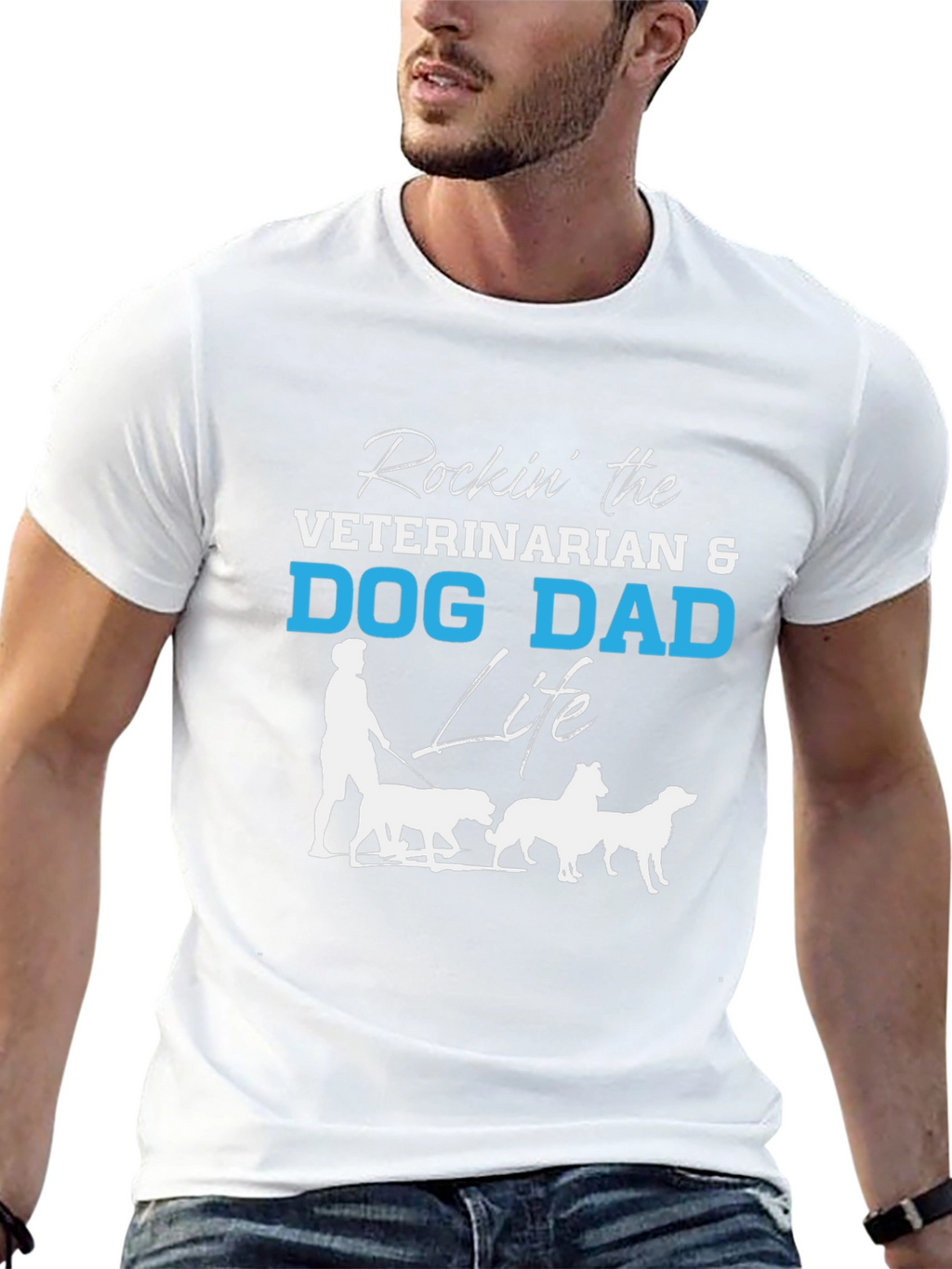 Veterinarian Dog Dad Life Graphic T-Shirt