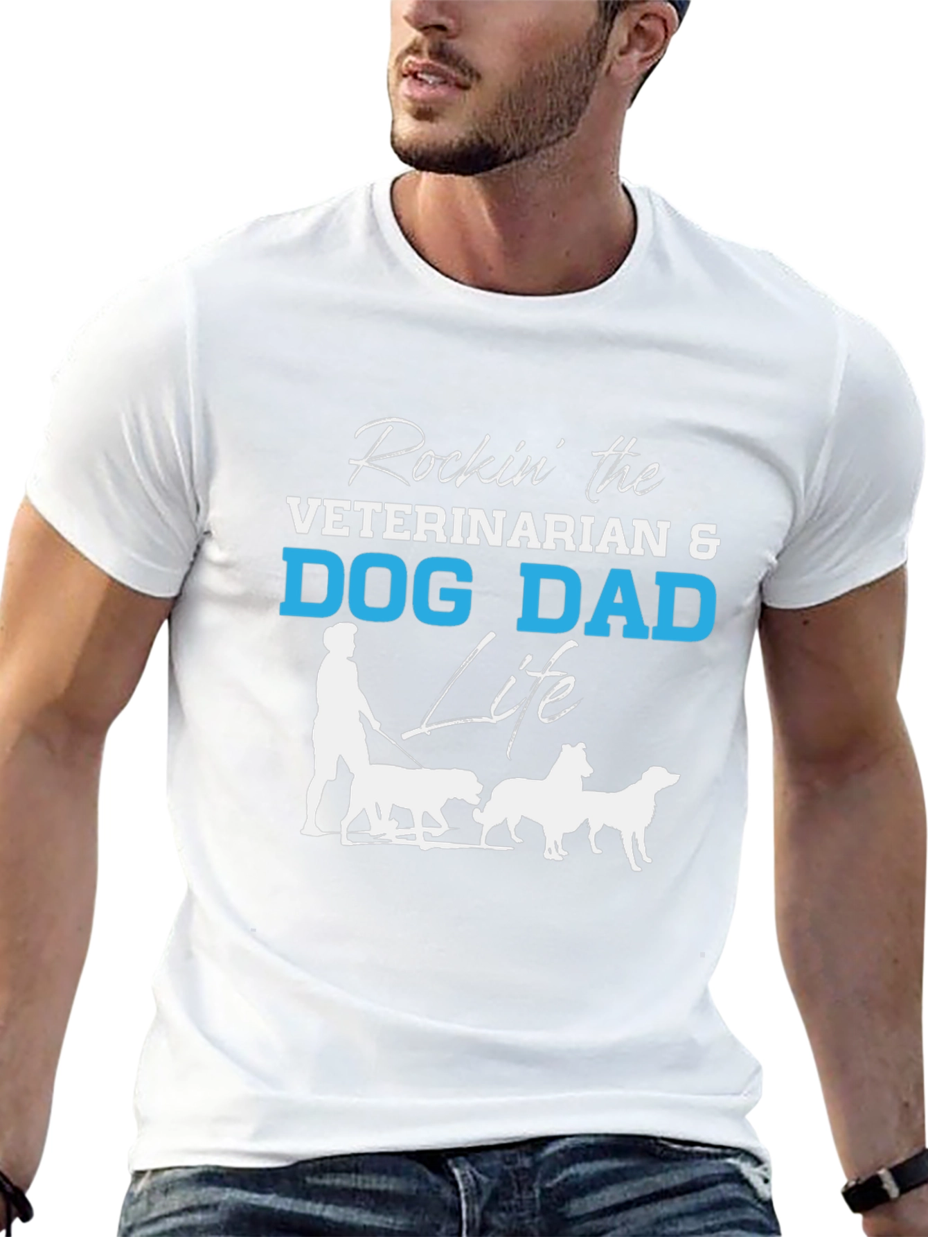 Veterinarian Dog Dad Life Graphic T-Shirt