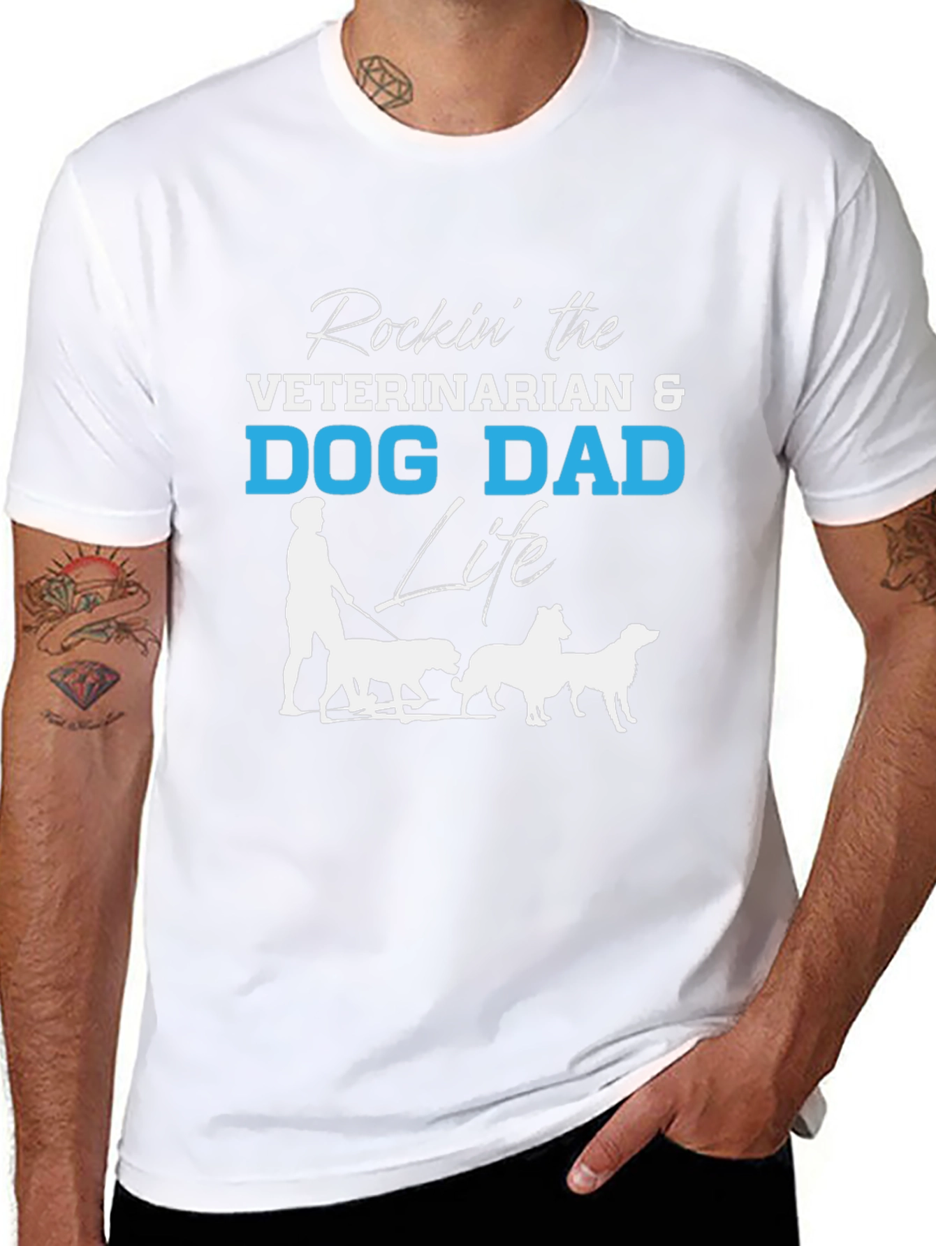 Veterinarian Dog Dad Life Graphic T-Shirt