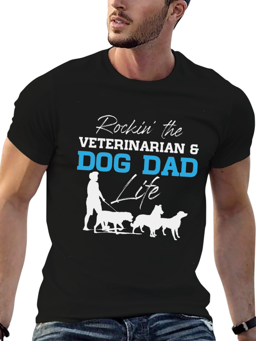 Veterinarian Dog Dad Life Graphic T-Shirt