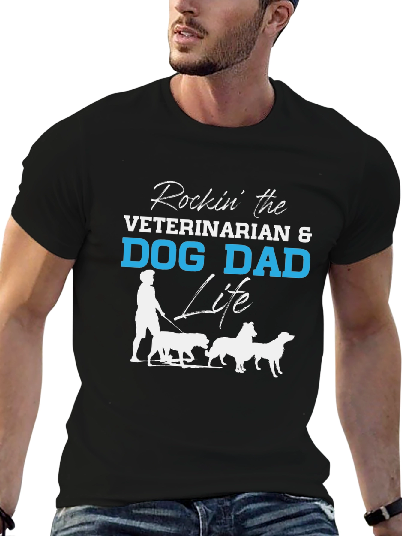 Veterinarian Dog Dad Life Graphic T-Shirt