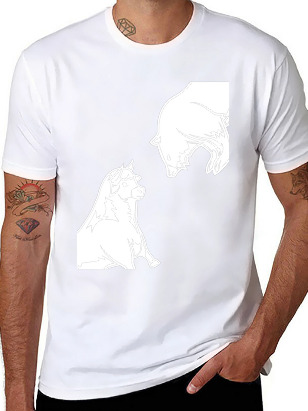 Bull vs Bear Graphic Tee - Black Cotton T-Shirt