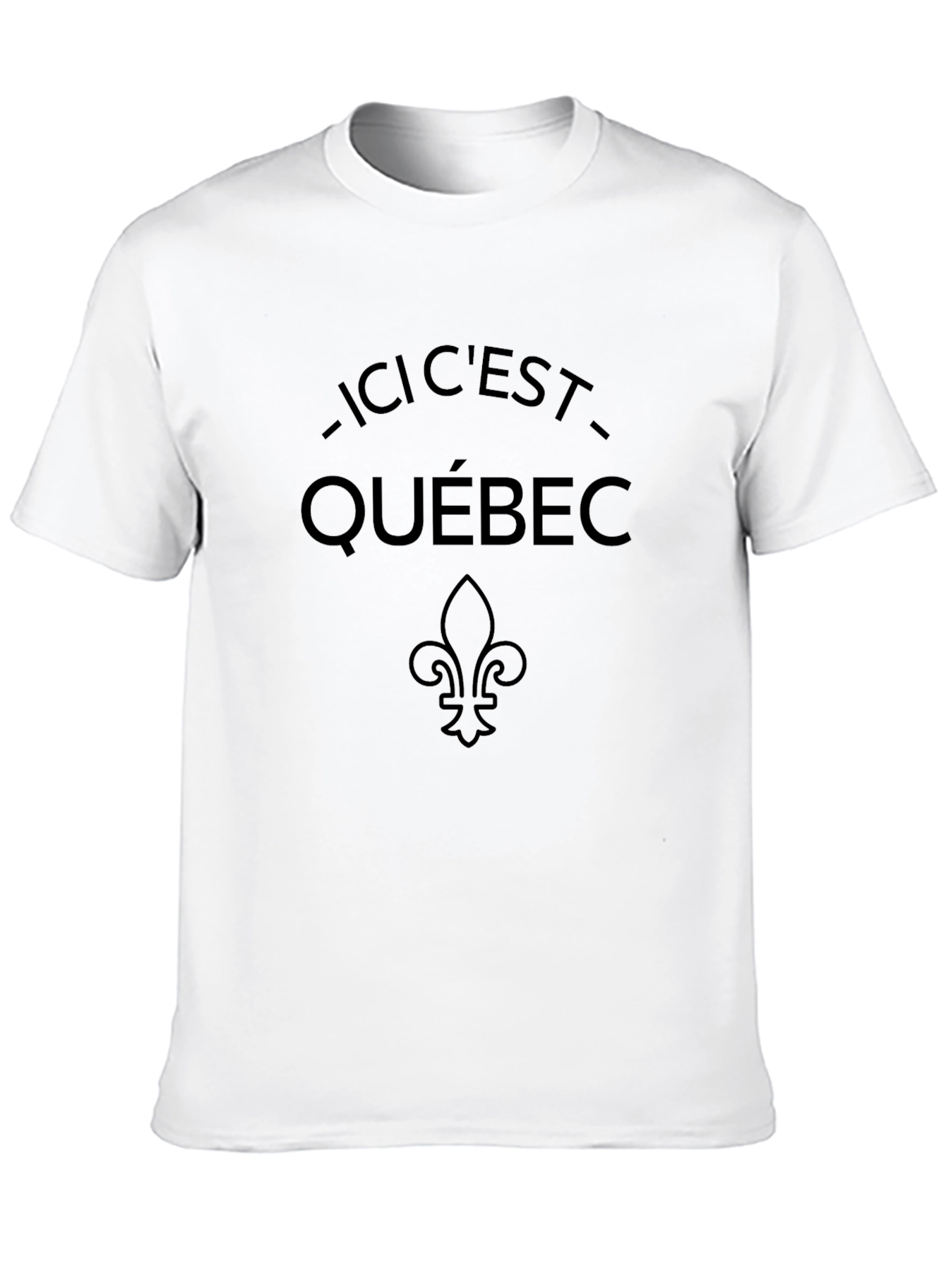 Ici Cest Quebec T-Shirt - Black Fleur-de-lis Graphic Tee