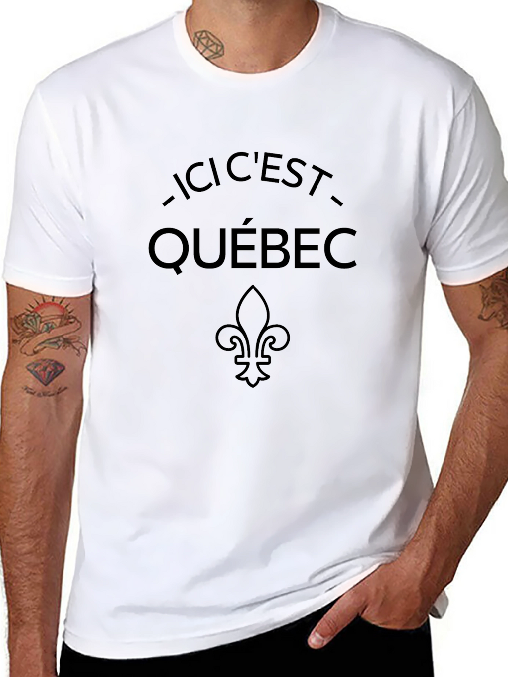 Ici Cest Quebec T-Shirt - Black Fleur-de-lis Graphic Tee