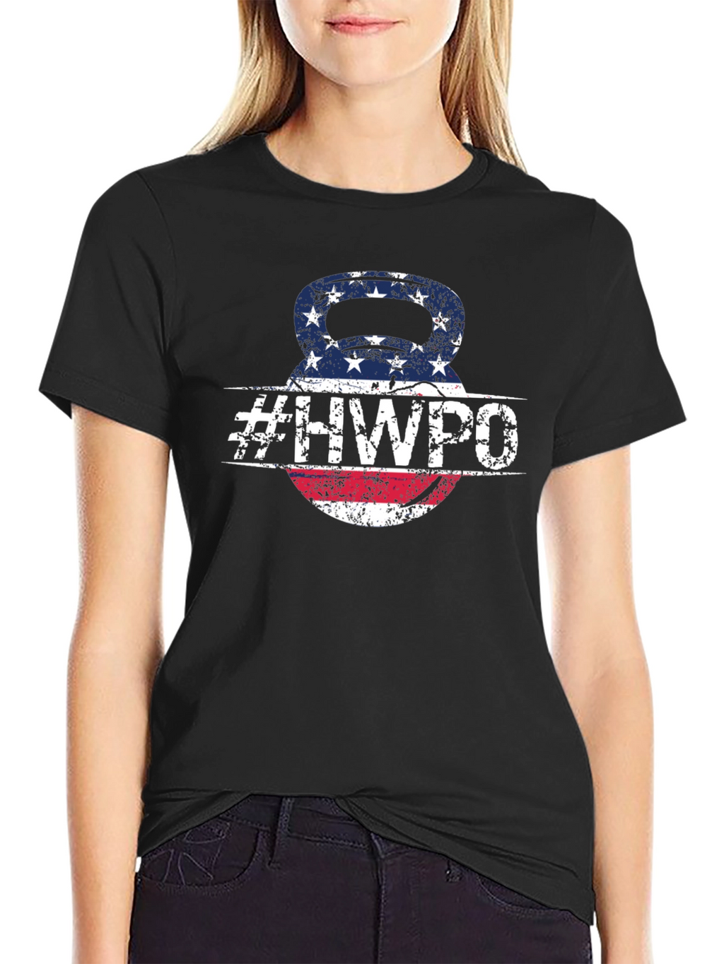 HWPO Kettlebell American Flag T-Shirt