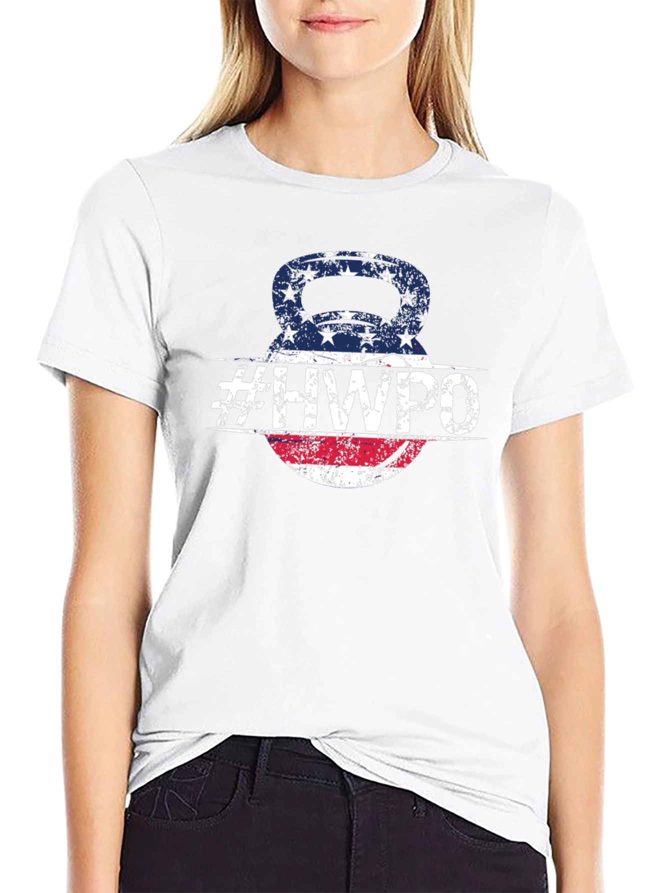 HWPO Kettlebell American Flag T-Shirt