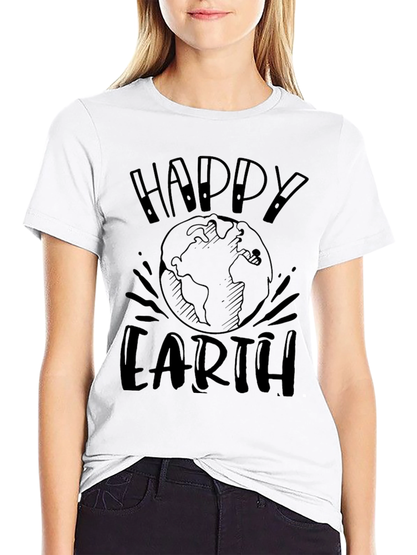 Happy Earth Day Graphic Tee - Black