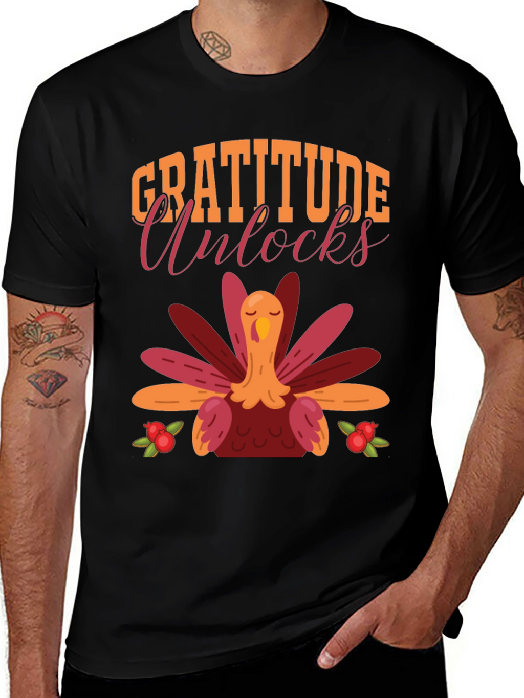 Gratitude Unlocks Thanksgiving Turkey T-Shirt