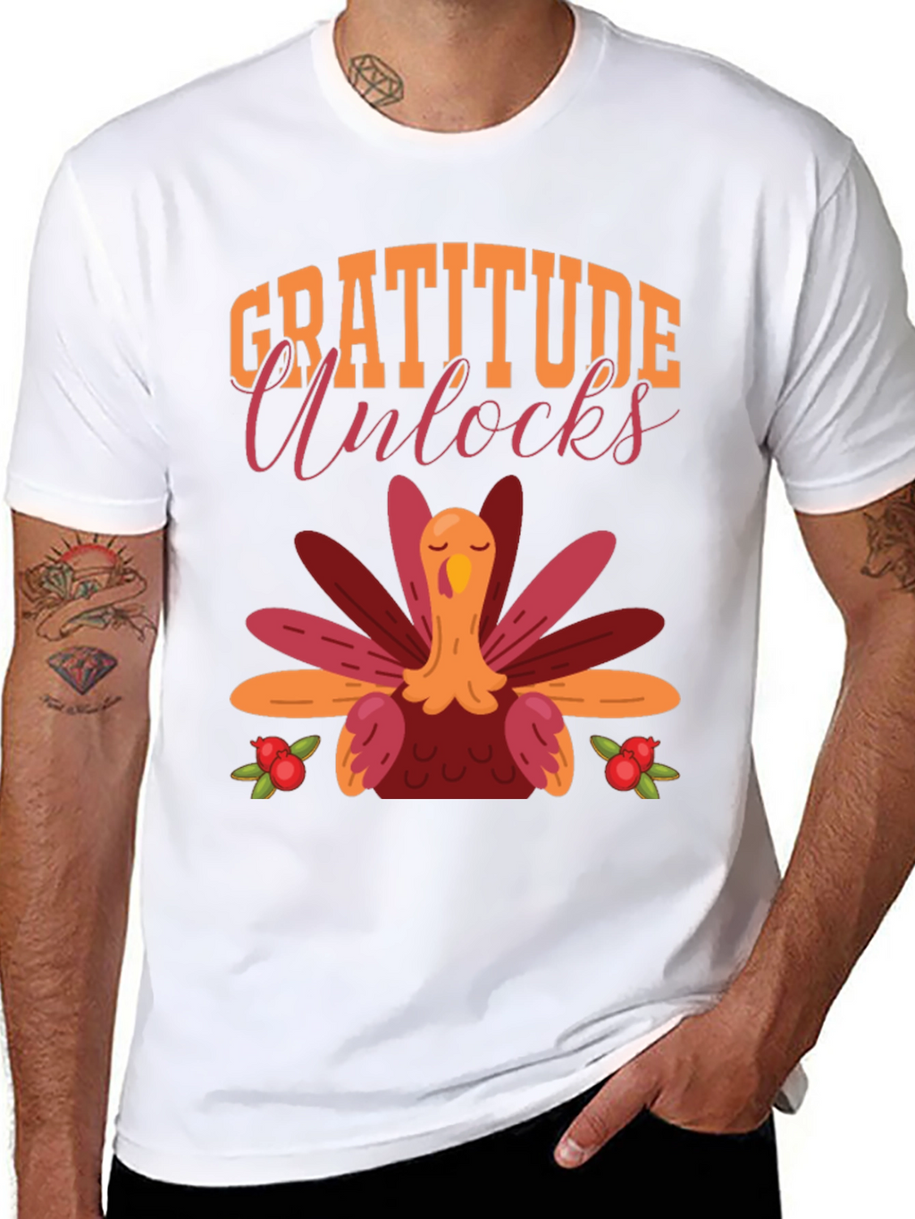 Gratitude Unlocks Thanksgiving Turkey T-Shirt