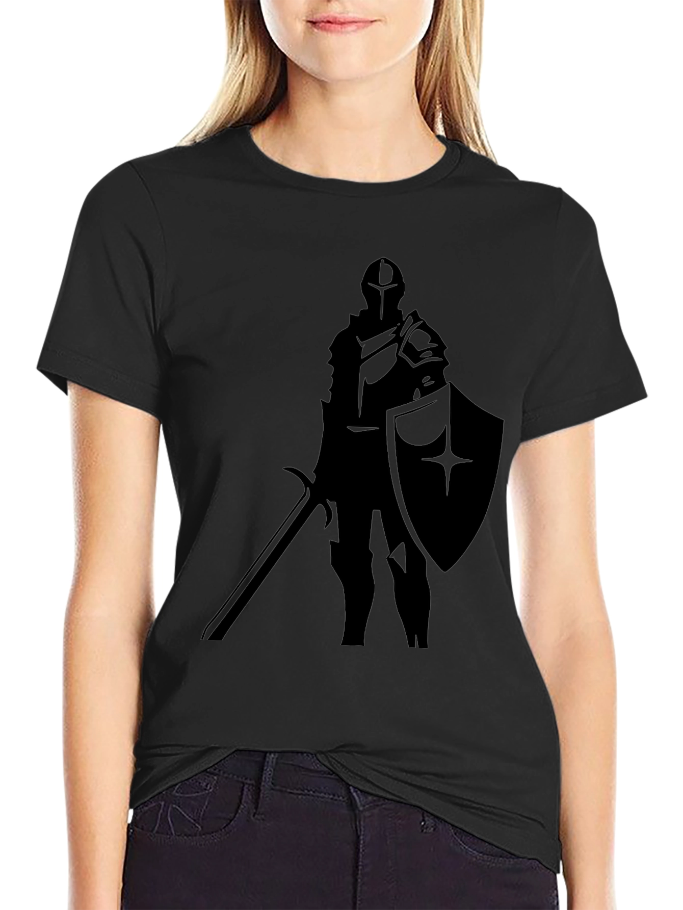 Knight Silhouette T-Shirt - Medieval Warrior Tee