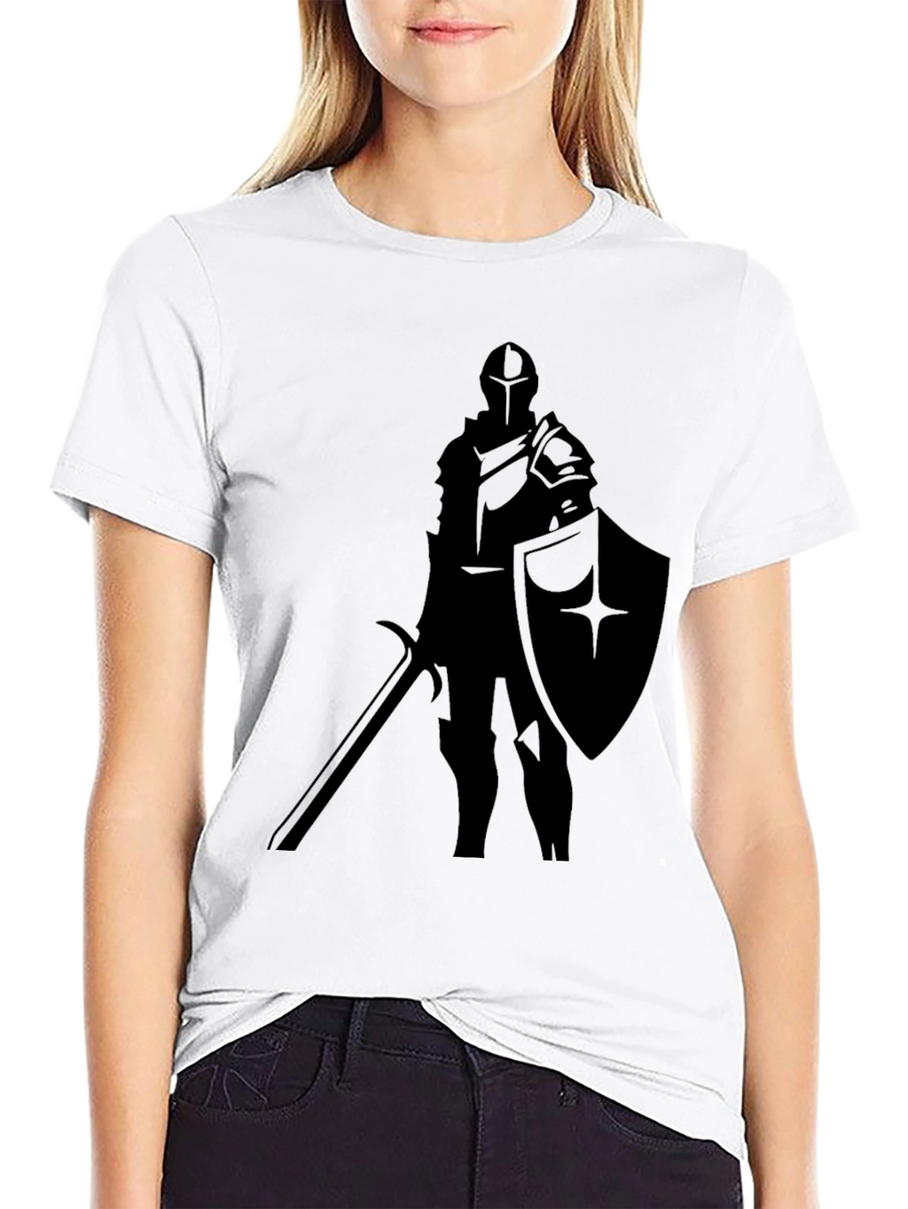 Knight Silhouette T-Shirt - Medieval Warrior Tee