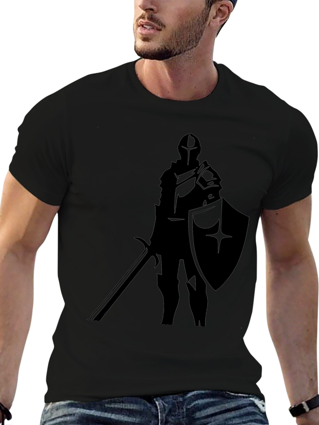 Knight Silhouette T-Shirt - Medieval Warrior Tee