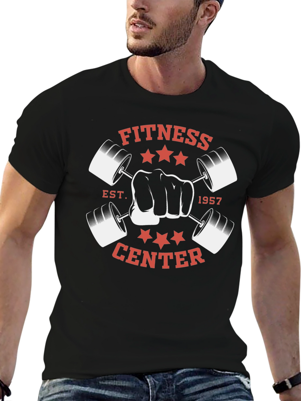Fitness Center Black Graphic Tee - EST. 1957
