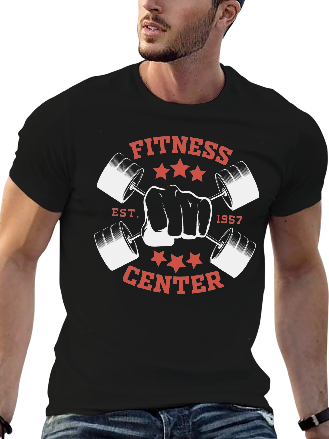 Fitness Center Black Graphic Tee - EST. 1957