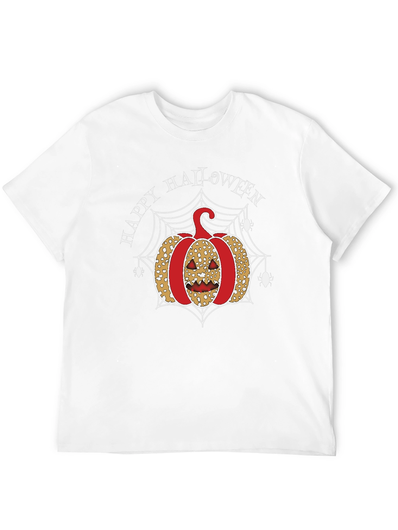 Halloween Pumpkin Spider Web T-Shirt