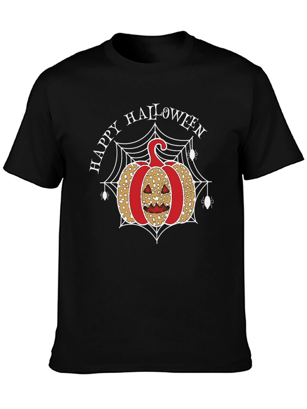 Halloween Pumpkin Spider Web T-Shirt