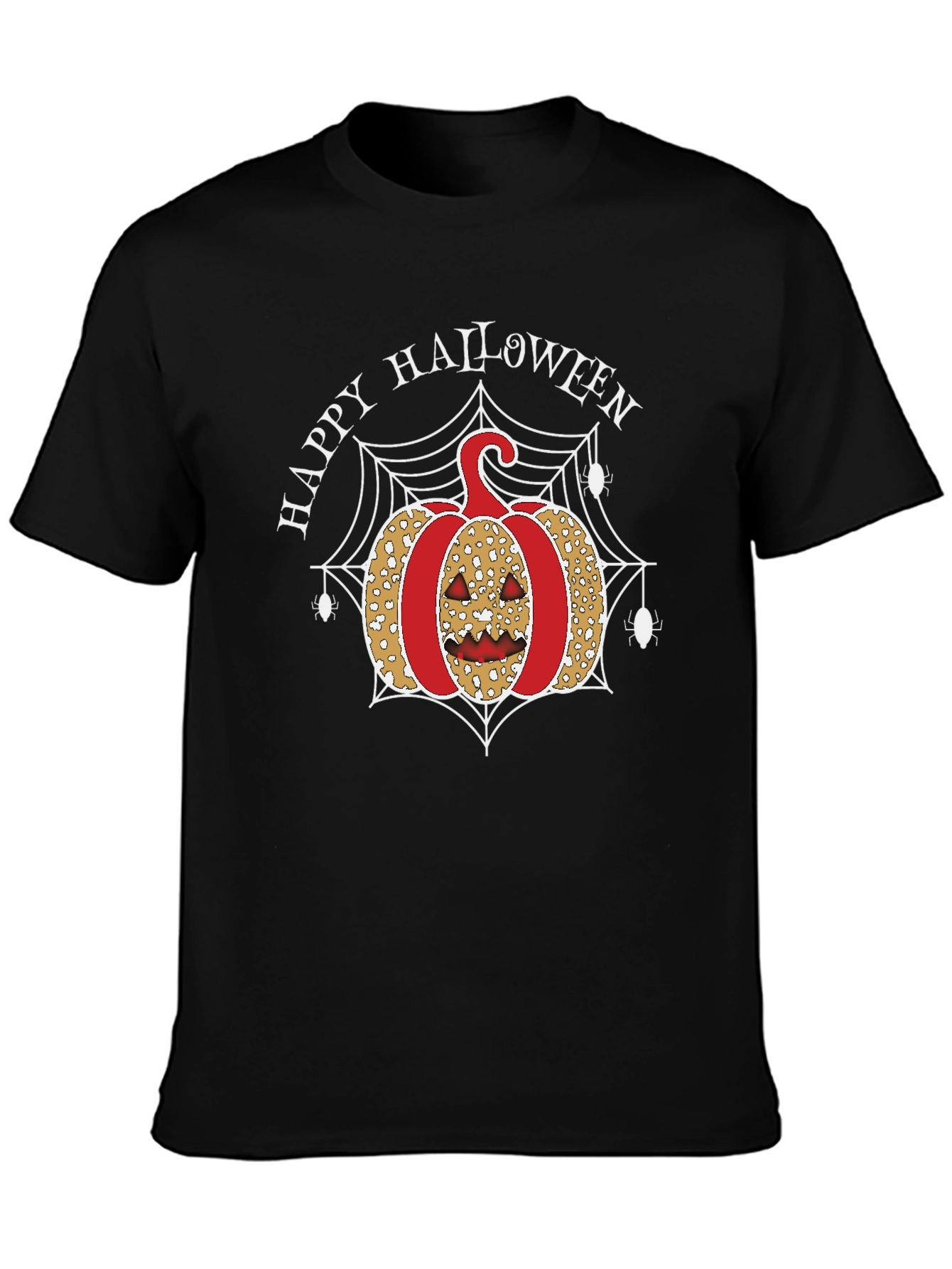 Halloween Pumpkin Spider Web T-Shirt