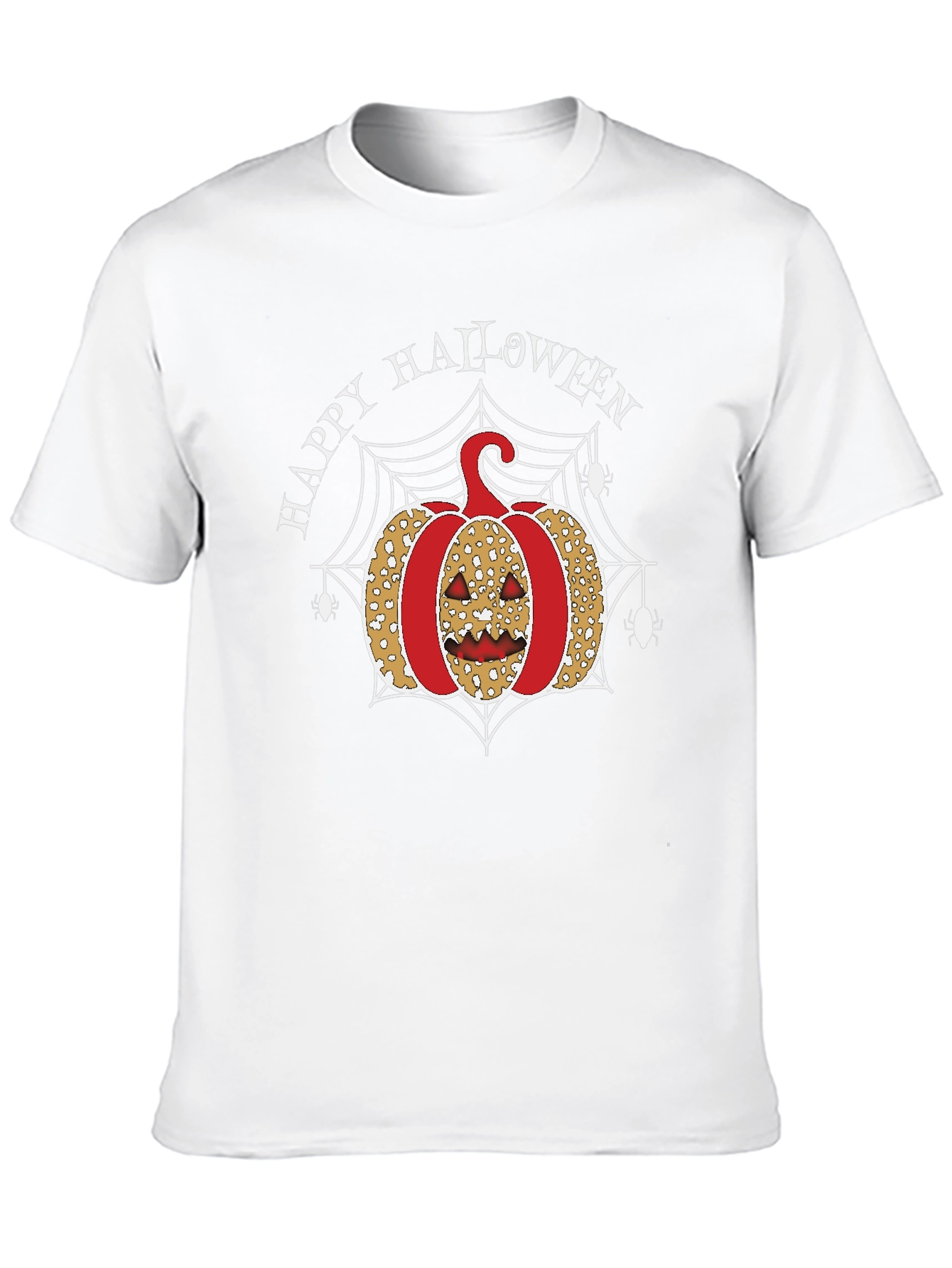 Halloween Pumpkin Spider Web T-Shirt