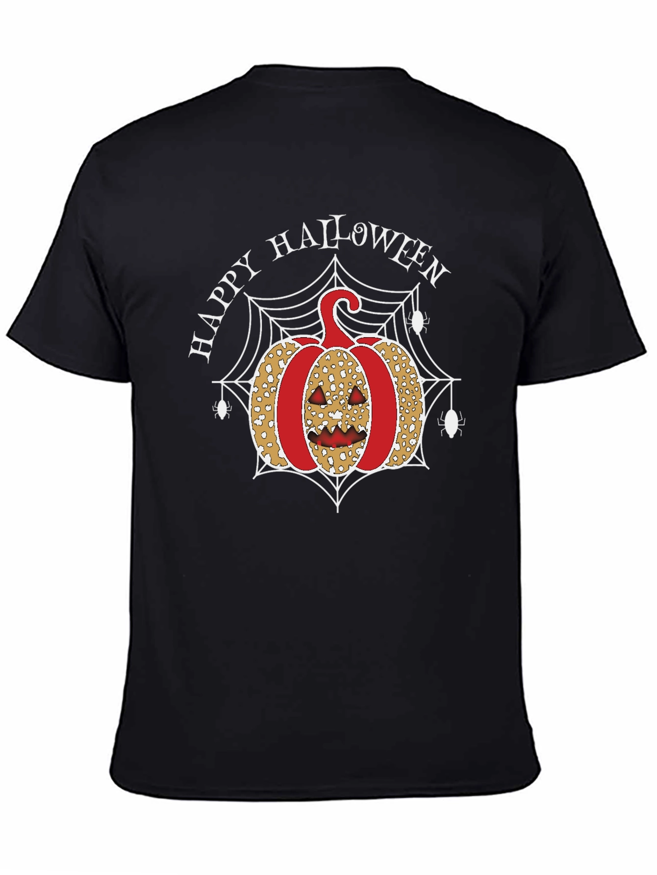 Halloween Pumpkin Spider Web T-Shirt