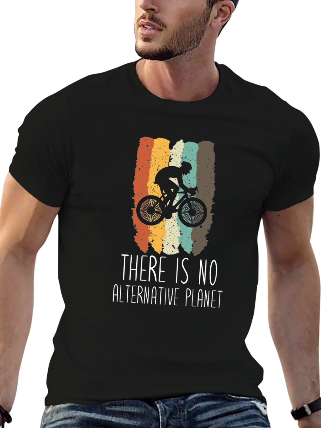 Eco-Friendly Cyclist T-Shirt: No Alternative Planet