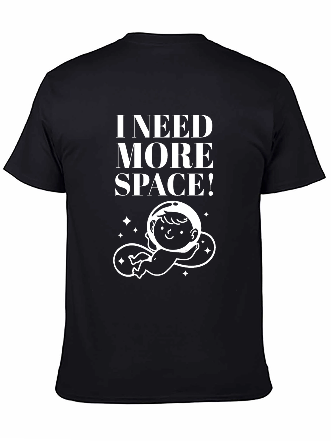 I Need More Space Black T-Shirt Astronaut Baby