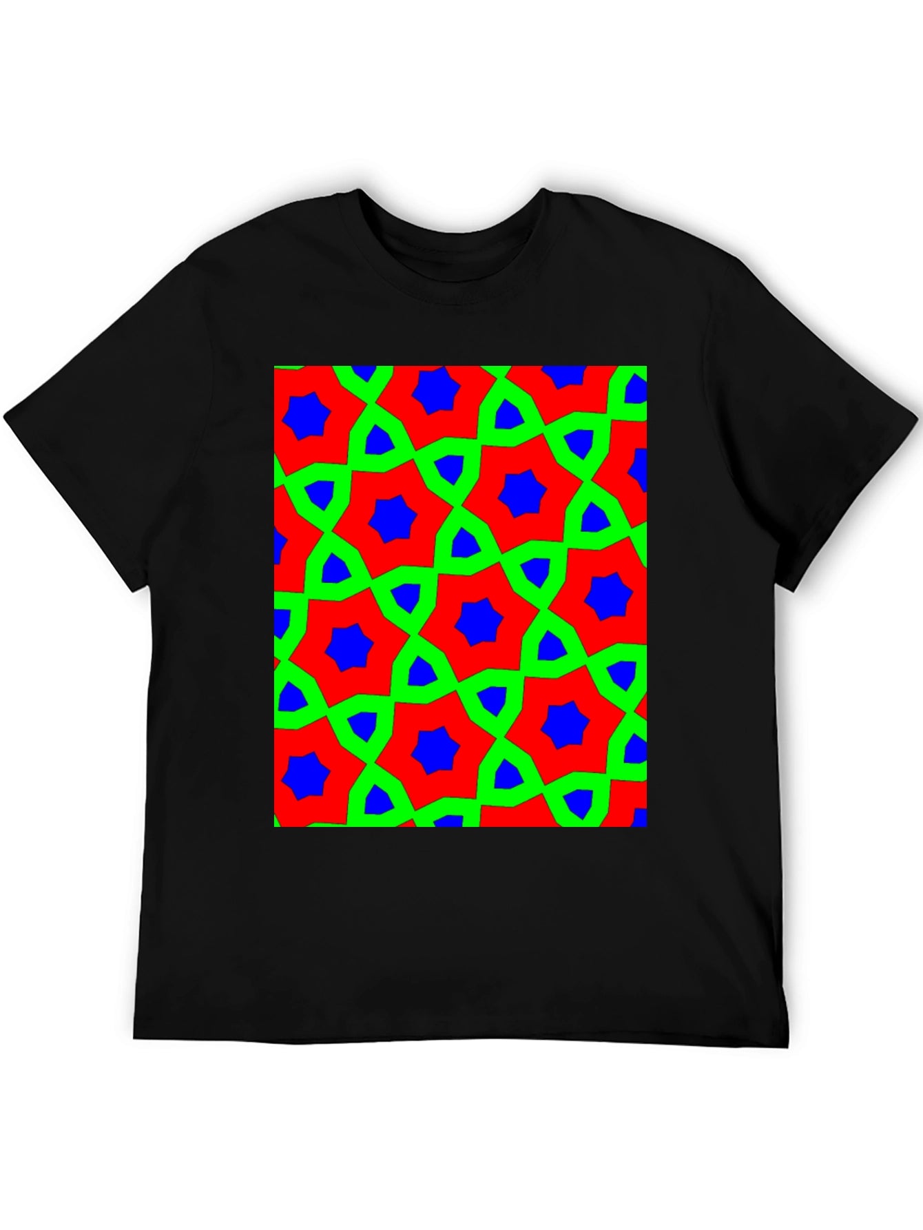 Geometric Pattern Tee - Bold Colors Unique Design