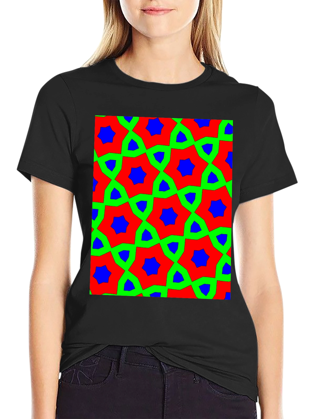 Geometric Pattern Tee - Bold Colors Unique Design