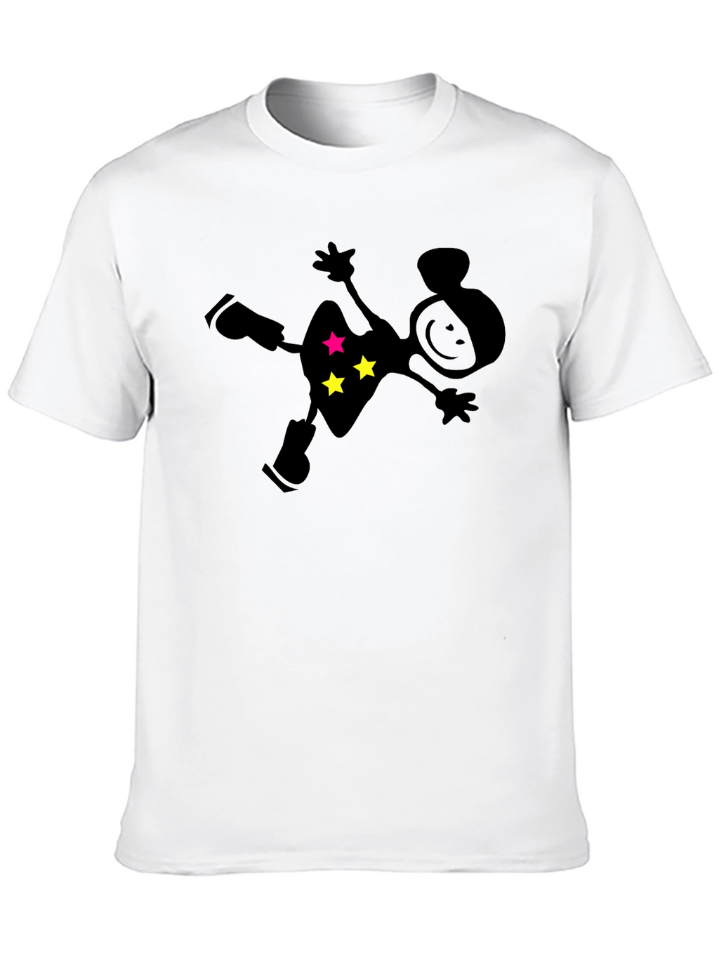 Novelty Stick Figure Star Black T-Shirt