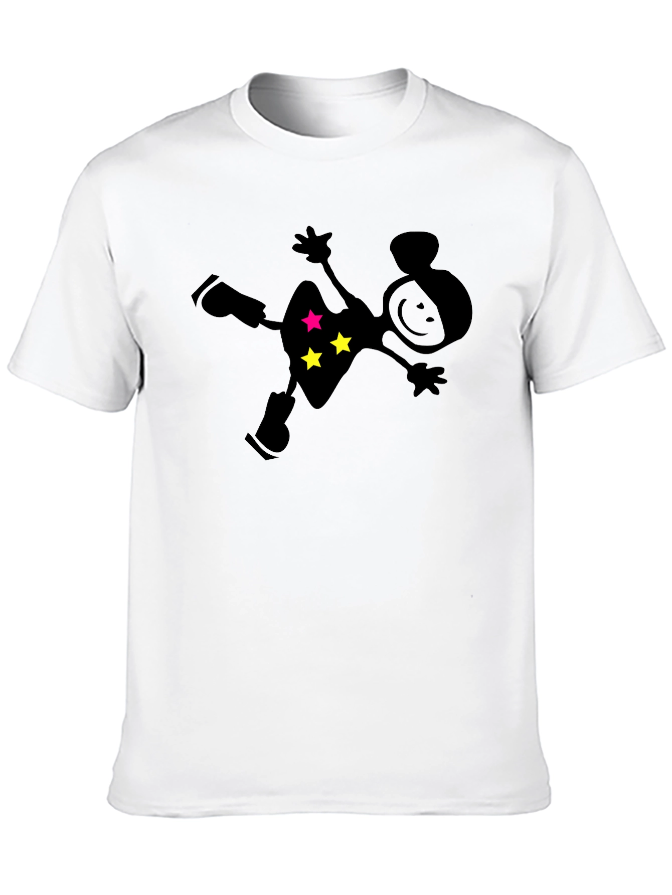 Novelty Stick Figure Star Black T-Shirt