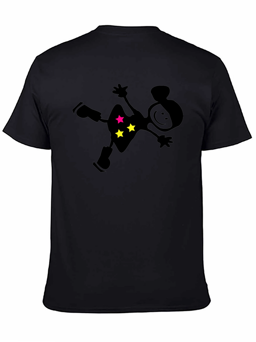 Novelty Stick Figure Star Black T-Shirt