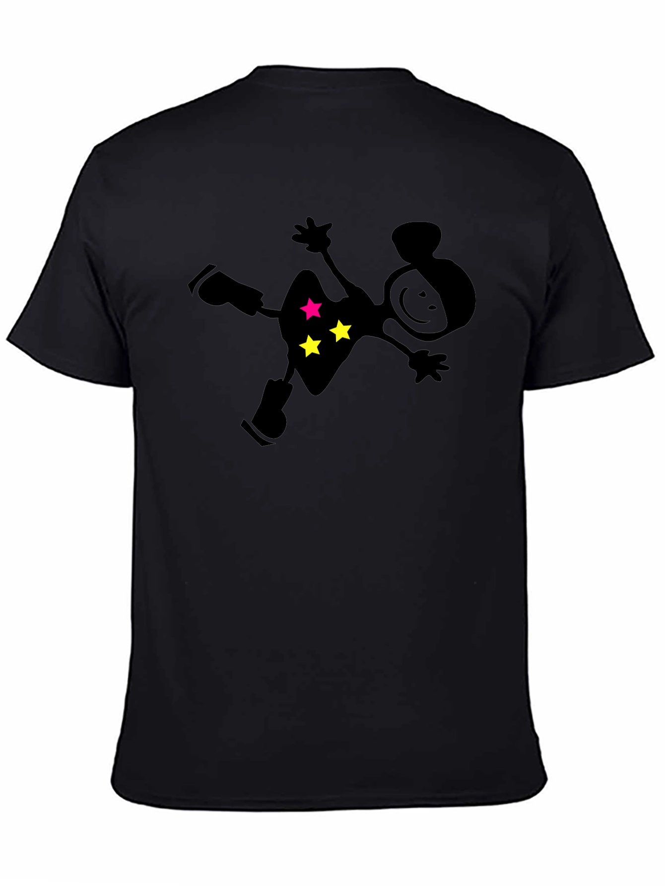 Novelty Stick Figure Star Black T-Shirt