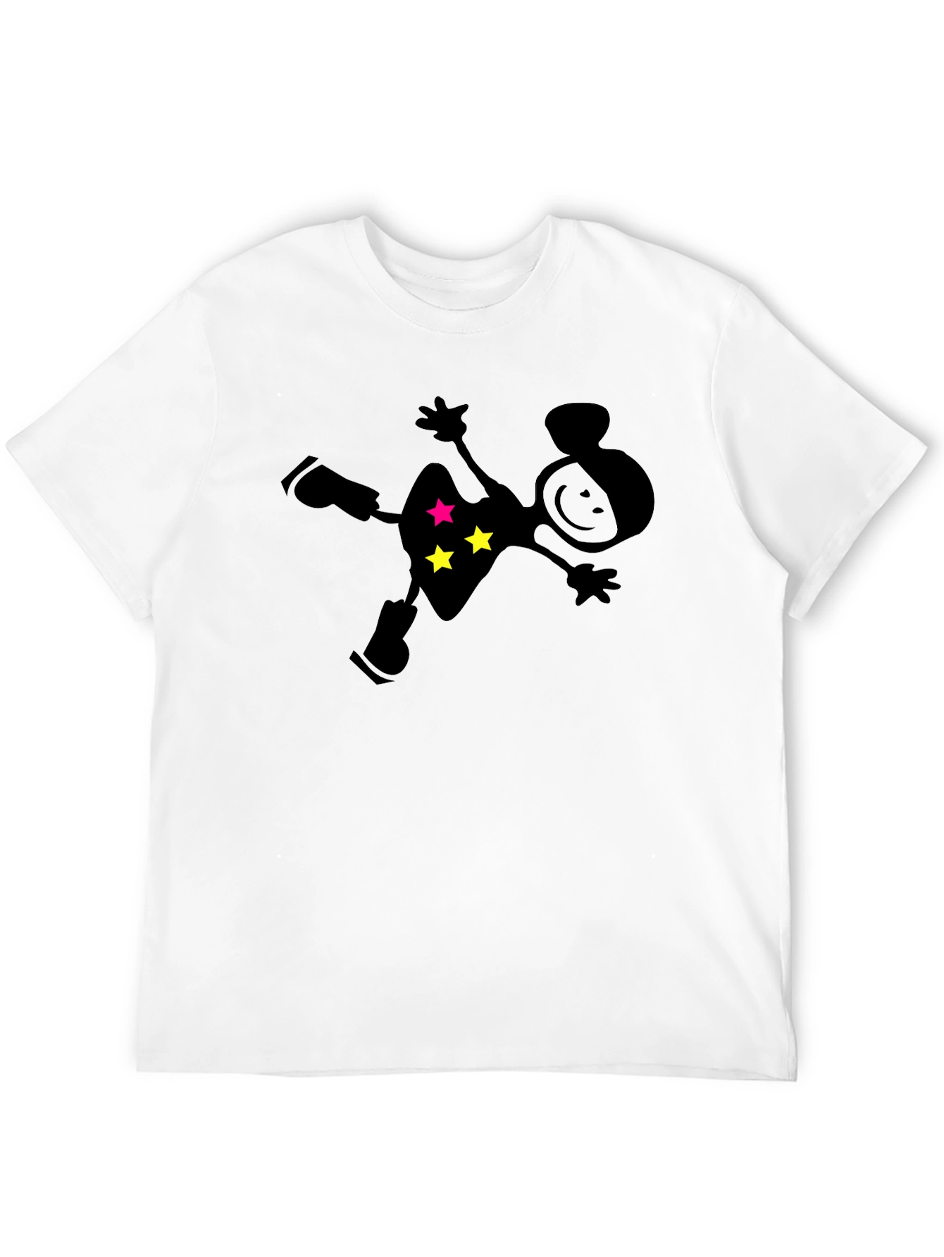 Novelty Stick Figure Star Black T-Shirt