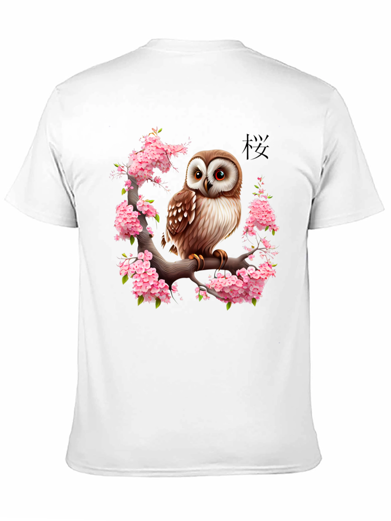 Owl & Cherry Blossom Graphic Tee
