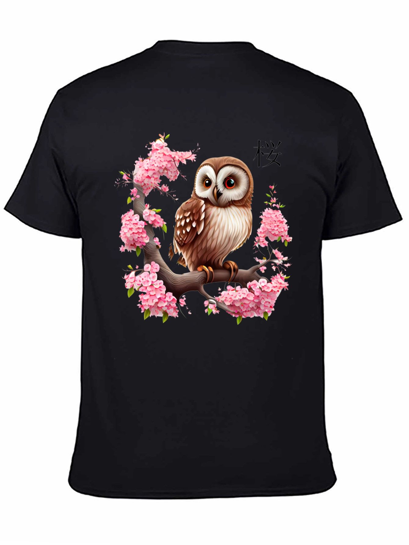 Owl & Cherry Blossom Graphic Tee