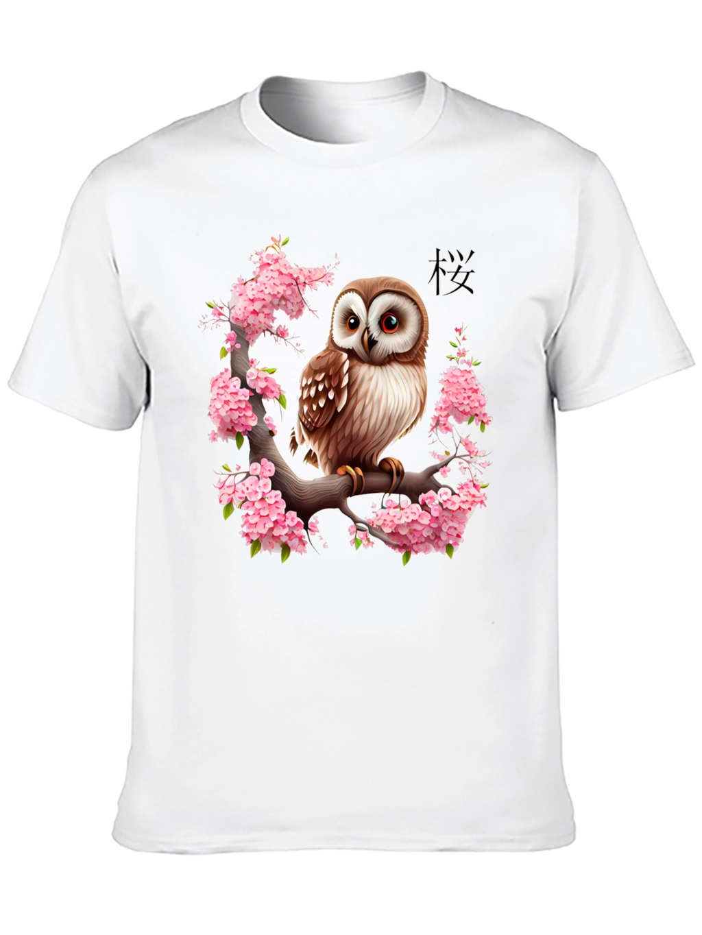 Owl & Cherry Blossom Graphic Tee