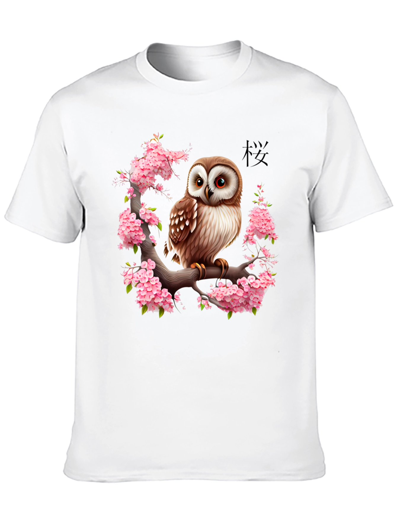 Owl & Cherry Blossom Graphic Tee