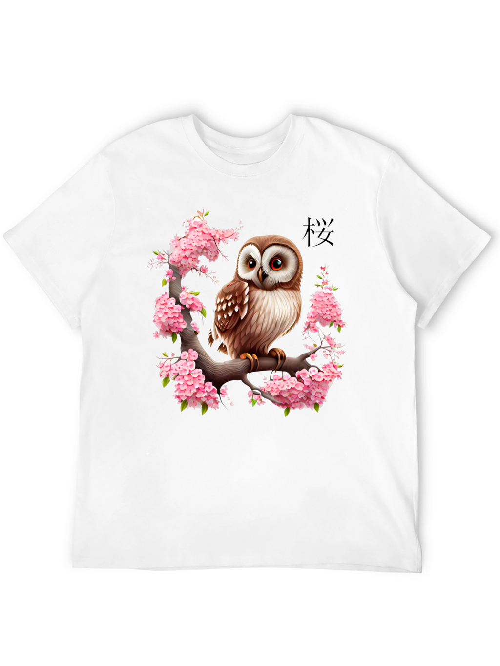 Owl & Cherry Blossom Graphic Tee
