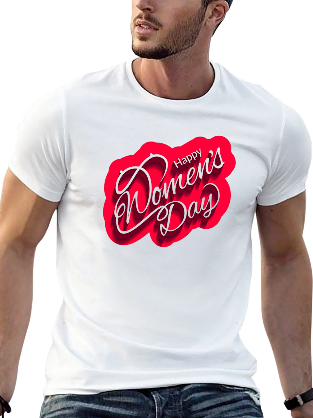 Happy Womens Day Black T-Shirt