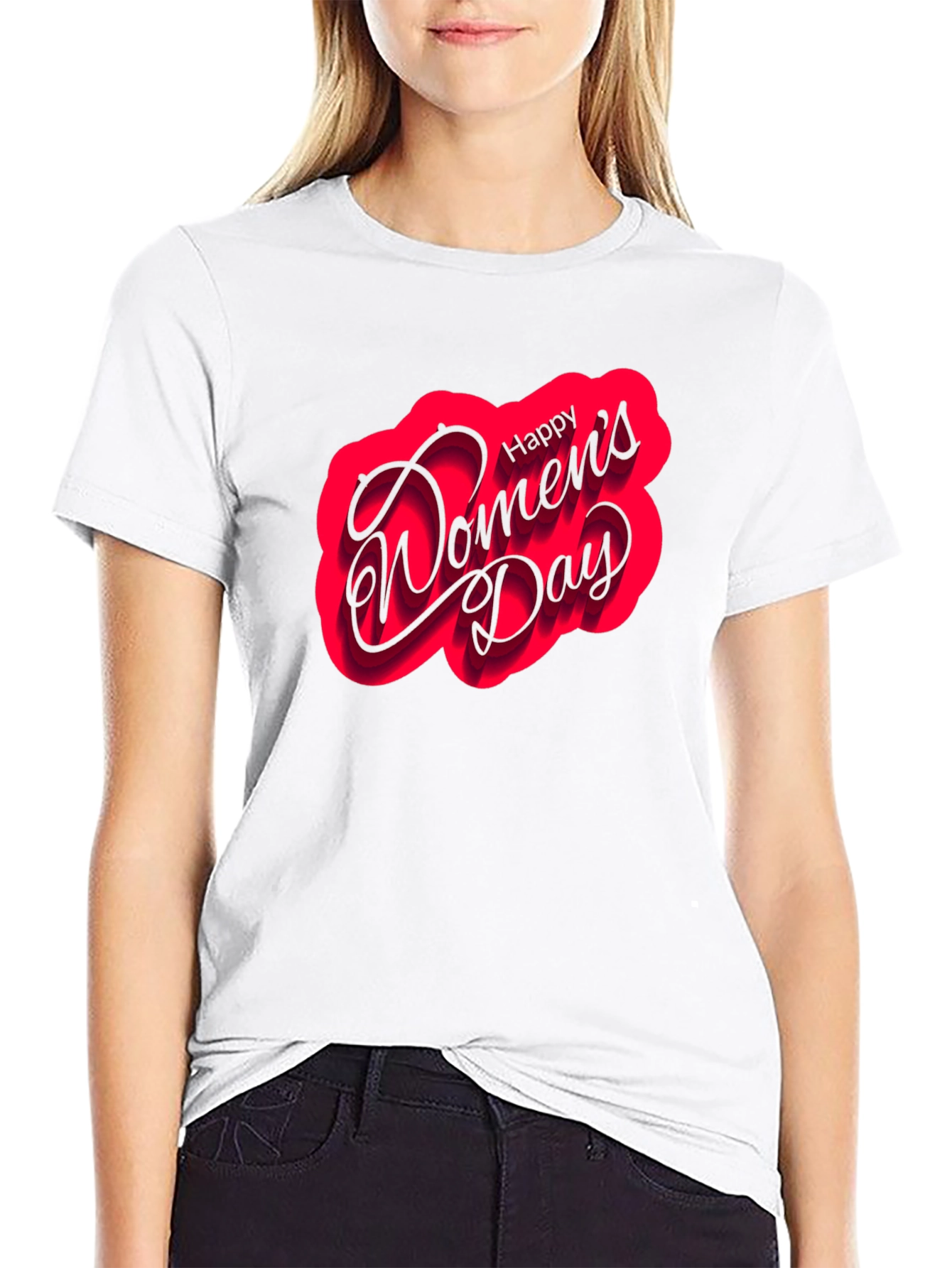 Happy Womens Day Black T-Shirt