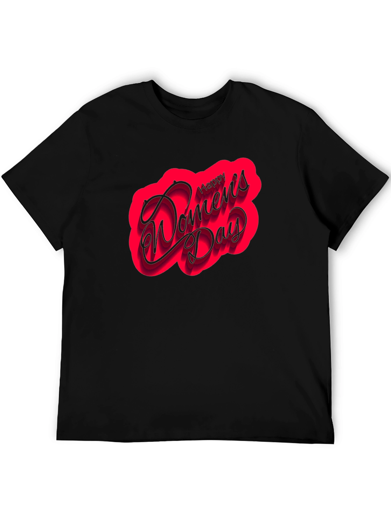 Happy Womens Day Black T-Shirt