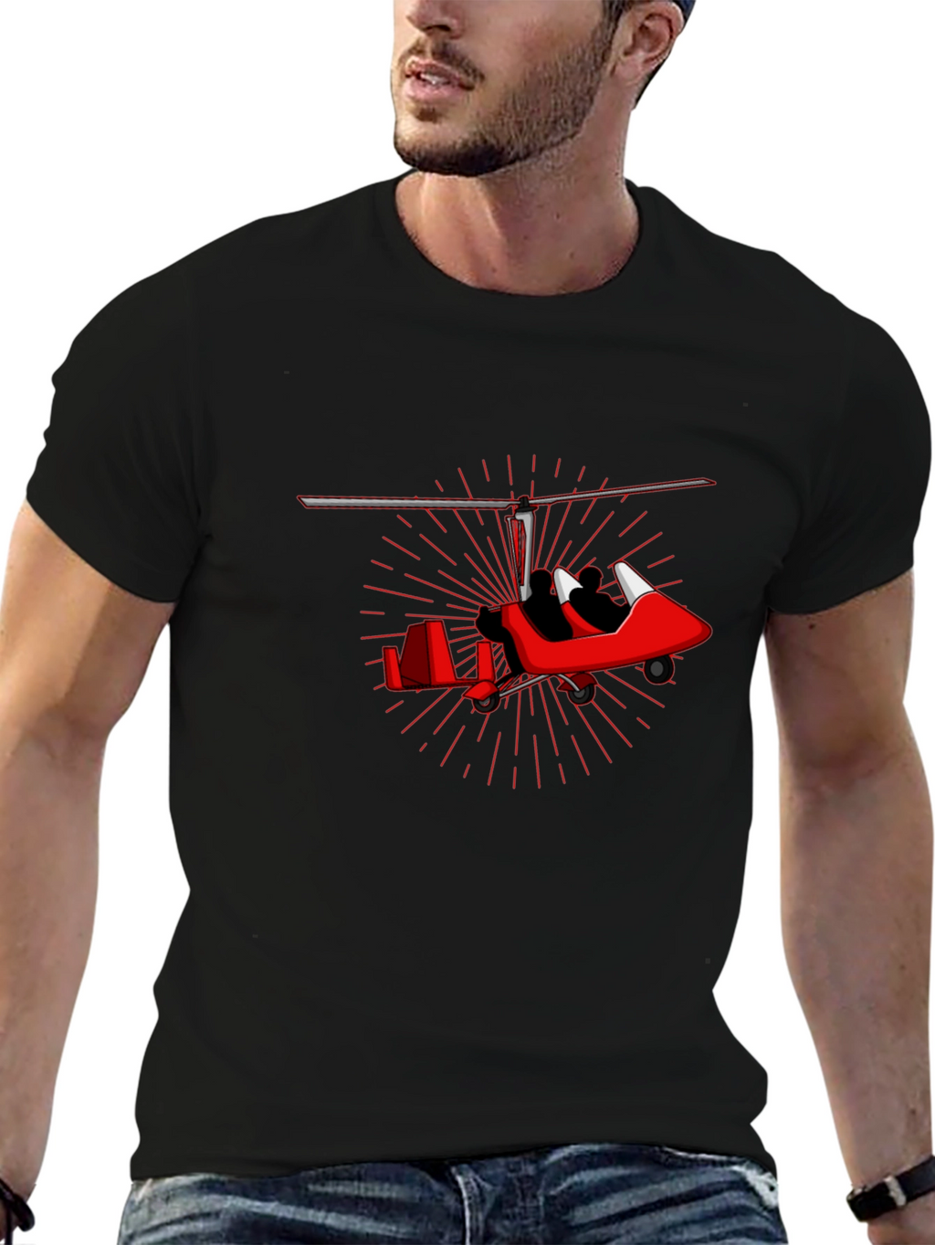 Red Gyrocopter Graphic T-Shirt