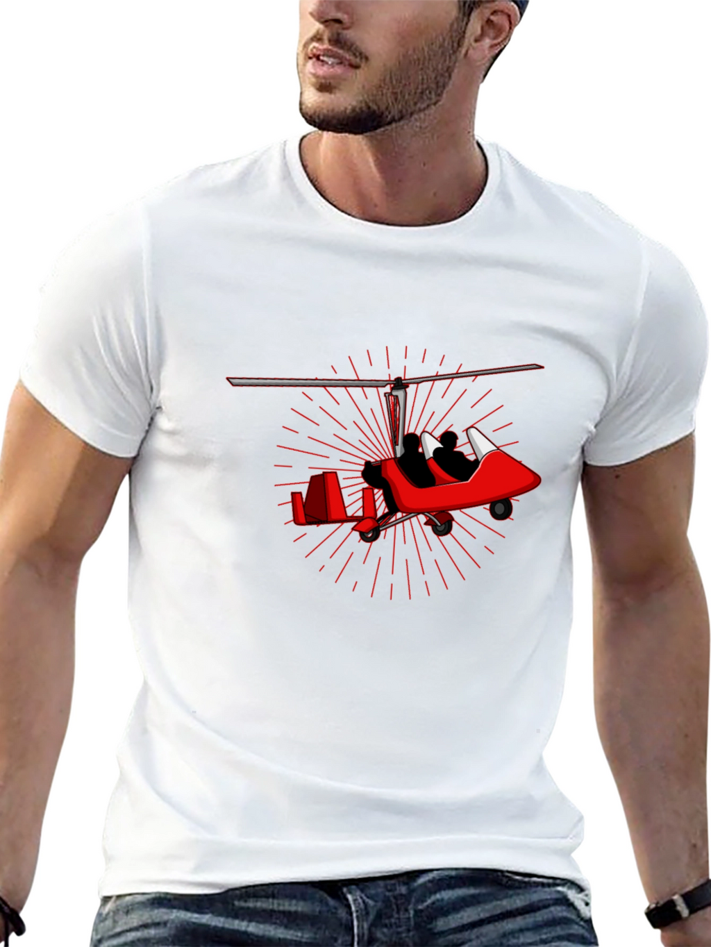 Red Gyrocopter Graphic T-Shirt