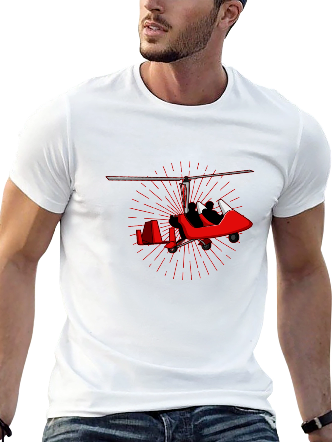 Red Gyrocopter Graphic T-Shirt