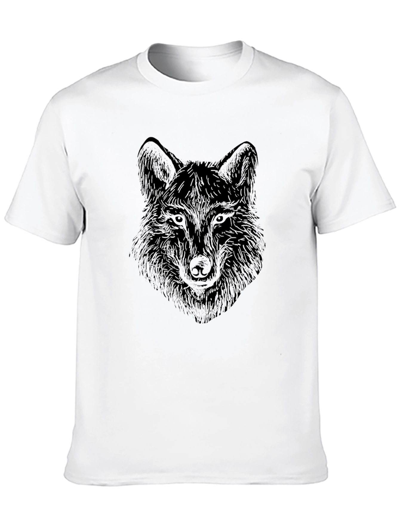 Black Wolf Graphic Tee - Mens Short Sleeve T-Shirt