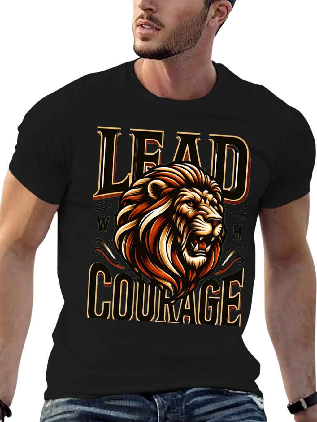 Lion Courage T-Shirt - Bold Graphic Tee