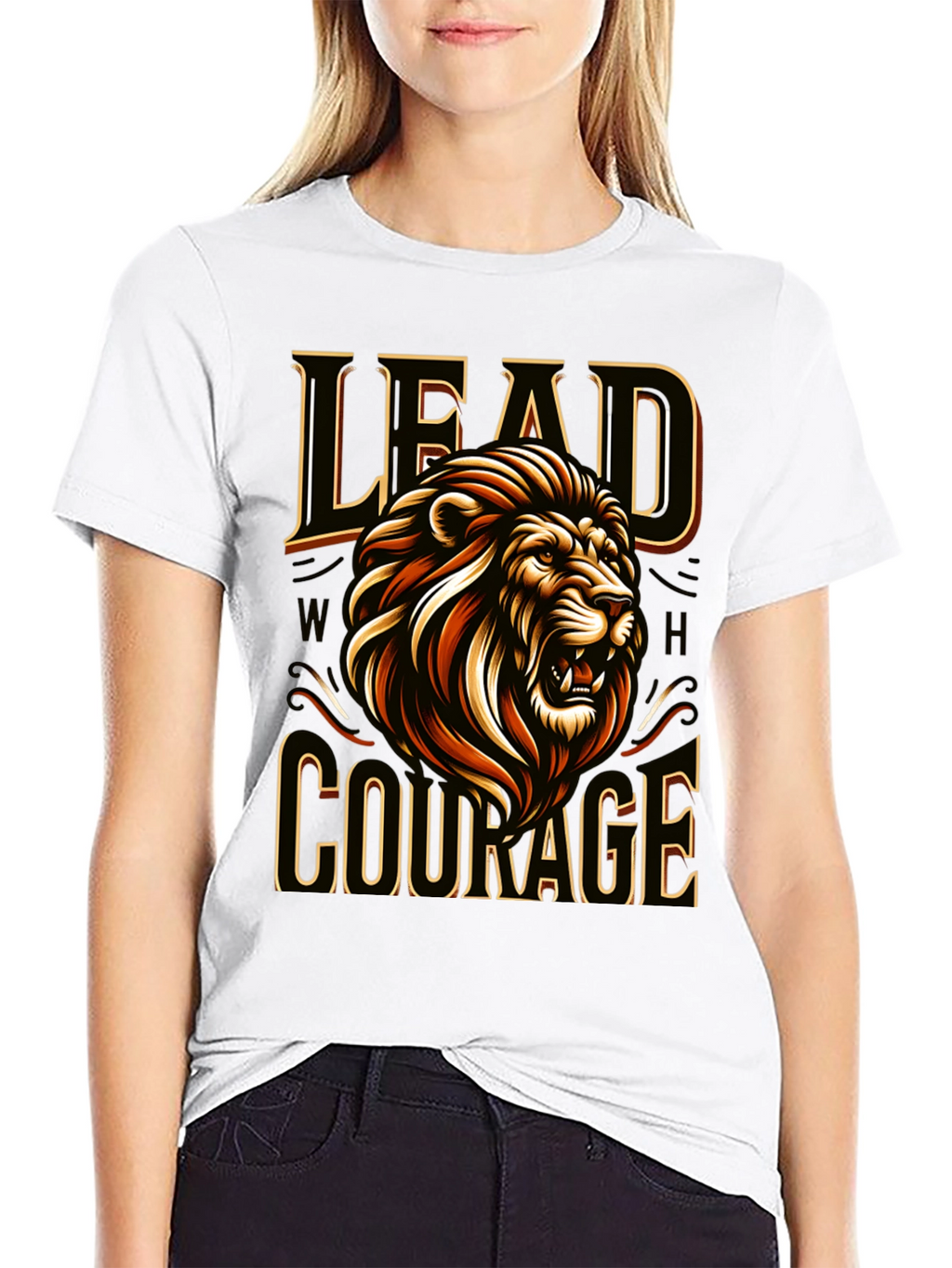 Lion Courage T-Shirt - Bold Graphic Tee
