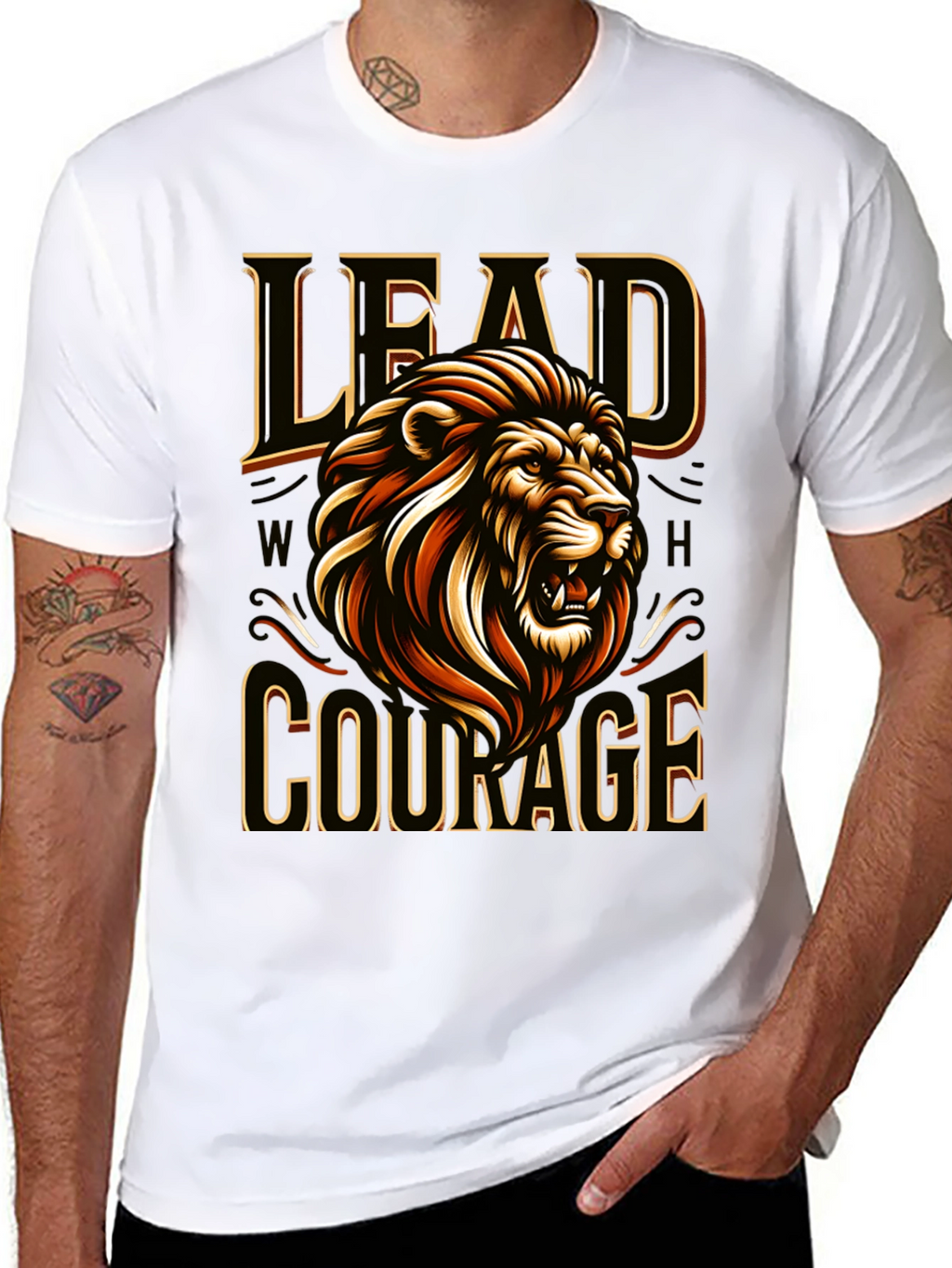 Lion Courage T-Shirt - Bold Graphic Tee
