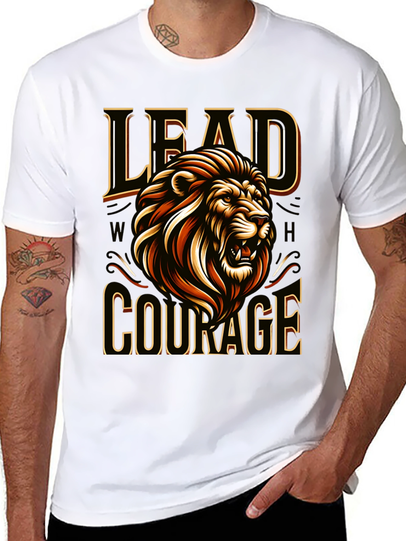 Lion Courage T-Shirt - Bold Graphic Tee